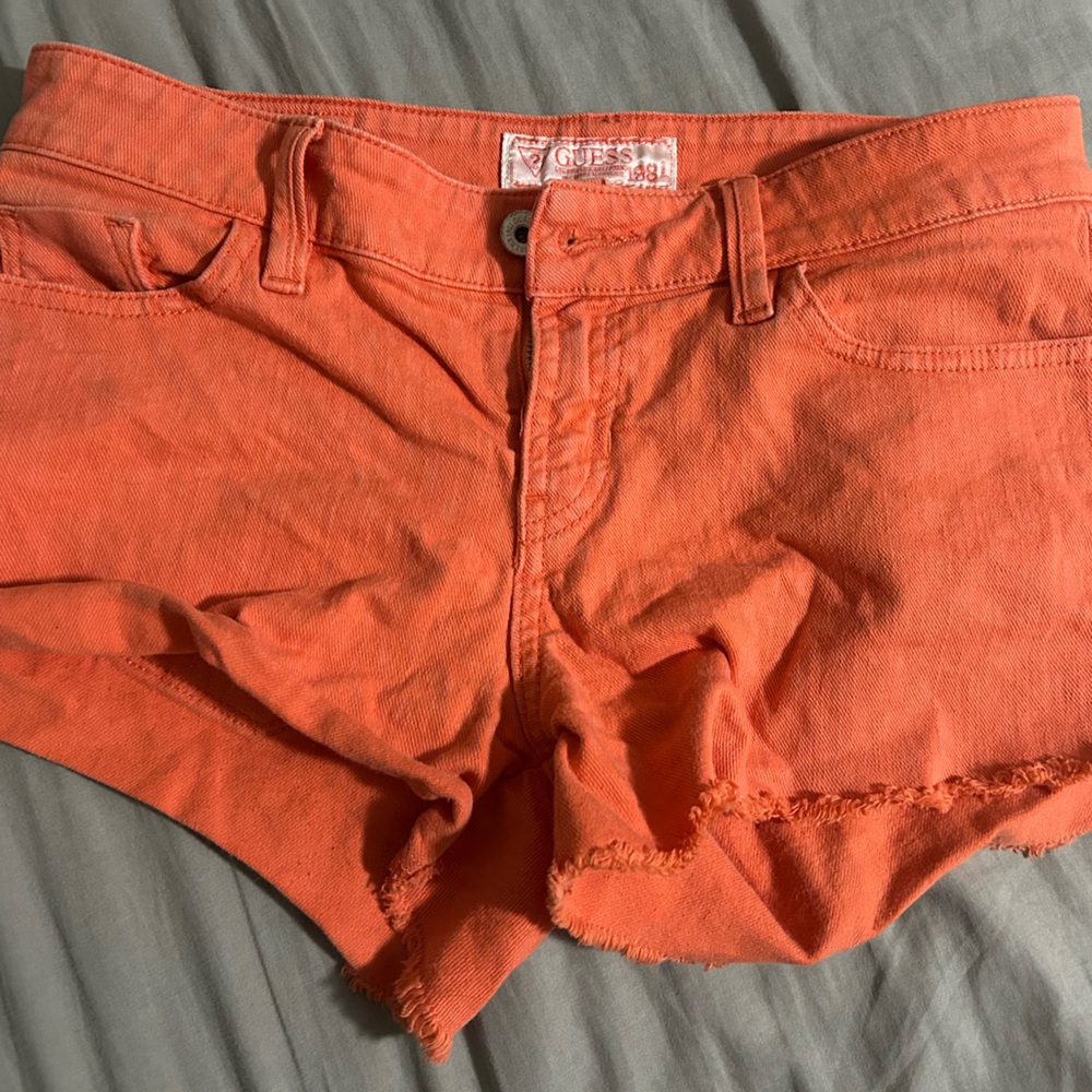 Guess Orange Jean Shorts